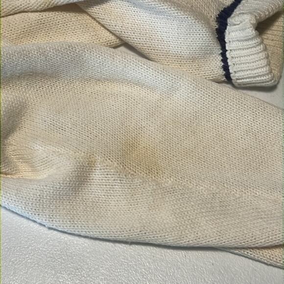 Vintage Par Four Golfer V-Neck Sweater Retro Preppy Cream Green Men's Sz Medium‎ - Picture 6 of 7